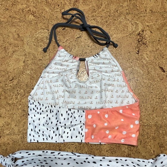 Tallow Polyphonic Halter Bikini Top & Bottom Set in Polka Mix NWT Sz 6 - Picture 5 of 16